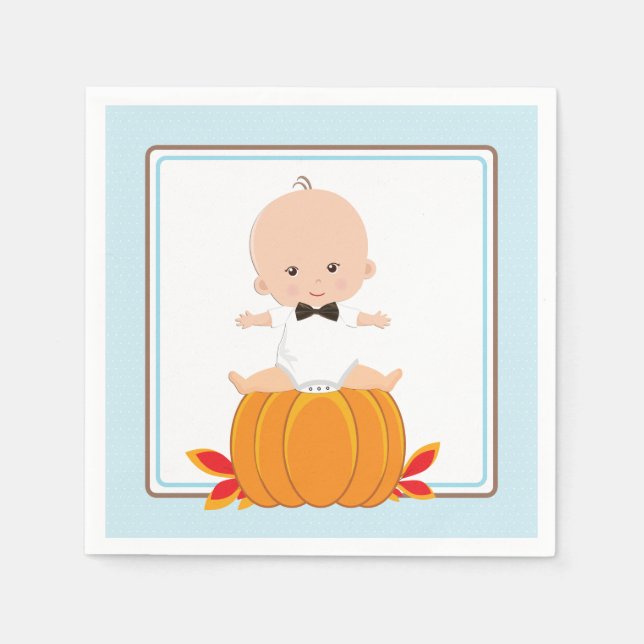 Serviette En Papier Petite Citrouille Baby shower papier serviettes (Devant)