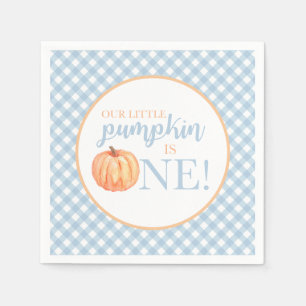Serviette En Papier Petite citrouille carreaux pastel bleu premier ann