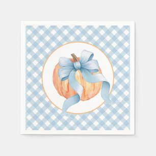 Serviette En Papier Petite citrouille carreaux pastel bleu premier ann
