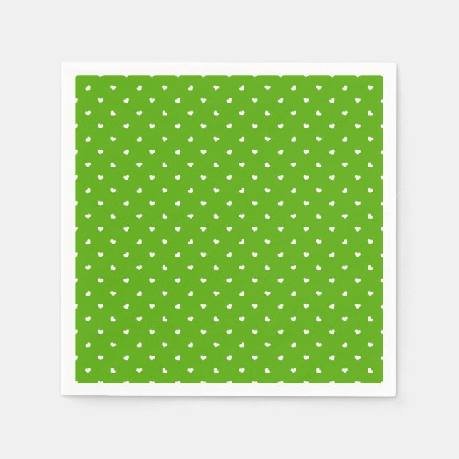 Serviette En Papier Petite coeur sur vert clair (Devant)