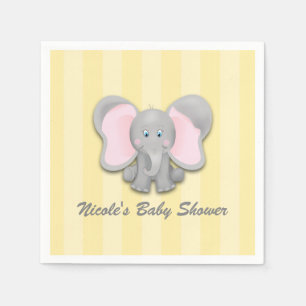 Serviette En Papier Petite Éléphant Jaune Fête de Baby Shower