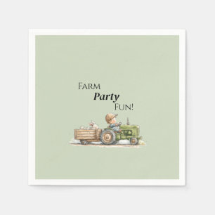 Serviette En Papier Petite Ferme de Tracteur Anniversaire