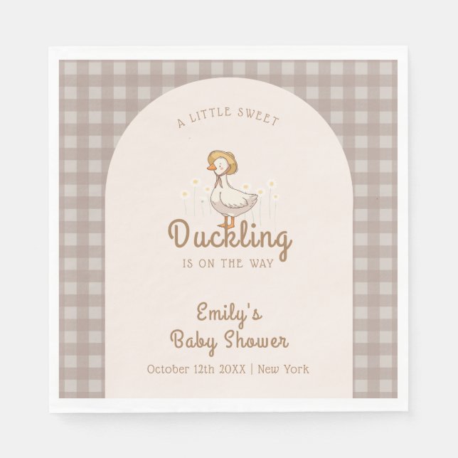 Serviette En Papier Petite ferme En vichy Baby shower (Devant)