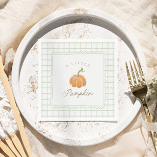 Serviette En Papier Petite Fête de Naissance Citrouille Verte à Carrea