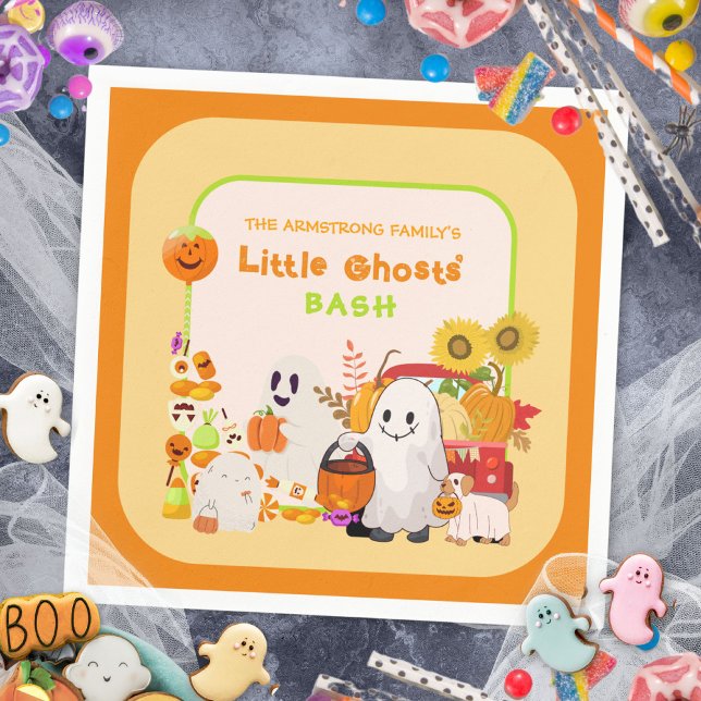 Serviette En Papier Petite fête d'Halloween (Little Ghosts Halloween Party Napkins ©Susanne Sachers - Sunny Mind 👻)