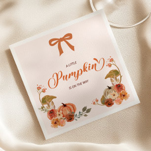 Serviette En Papier Petite fête prénatale florale d'automne Citrouille