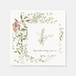 Serviette En Papier Petite Fleur Sauvage Fête Prénatale Florale