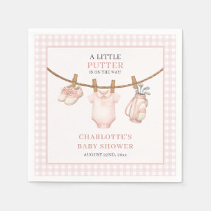 Serviette En Papier Petite golfeuse rose linge à linge Baby Shower