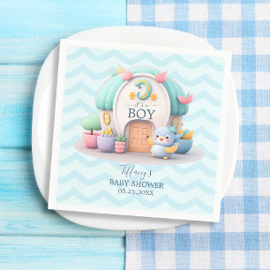 Serviette En Papier Petite maison avec Baby shower de garçon dragon