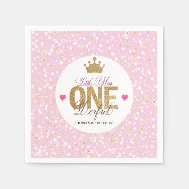 Serviette En Papier Petite Miss Anniversaire (Devant)