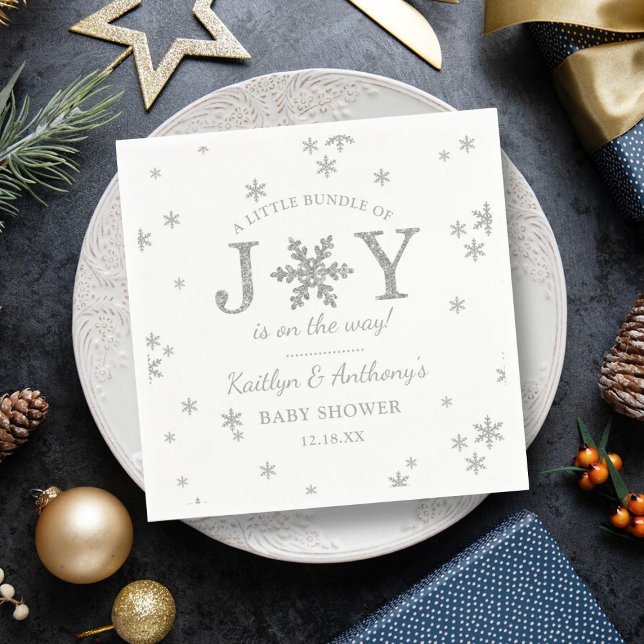 Serviette En Papier Petite Offre De Joie Baby shower De Noël (Créateur téléchargé)
