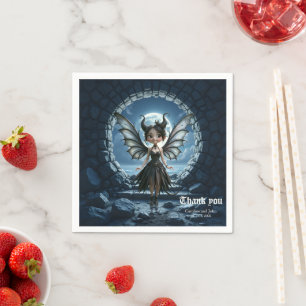 Serviette En Papier Petite Ombre Lunaire, la Féerique Gothique Mignonn