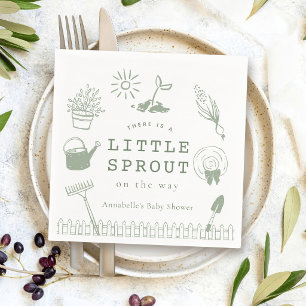 Serviette En Papier Petite pousse Baby Shower Jardin dessinés à la mai