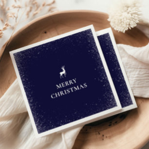 Serviette En Papier Petite renne Simples flocons de neige Marine de No
