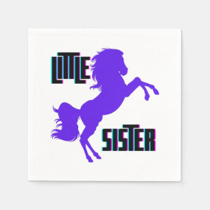 Serviette En Papier Petite Soeur Poney Violet