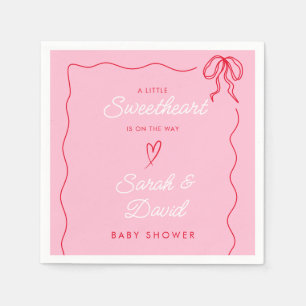 Serviette En Papier Petite Valentines Sweatheart Baby shower rouge ros