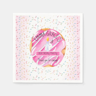 Serviette En Papier Petites filles beignets   Cupcakes 1ère fête d'ann