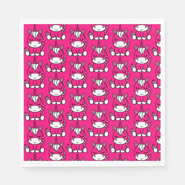 Serviette En Papier Petites filles Unicorn Pony (Devant)
