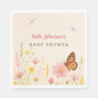 Serviette En Papier Petits Baby showers Fleurs sauvages