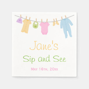 Serviette En Papier Petits vêtements bébé Sip et voir