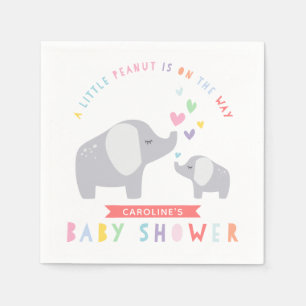 Serviette En Papier Peu d'arc-en-ciel du baby shower   de l'éléphant