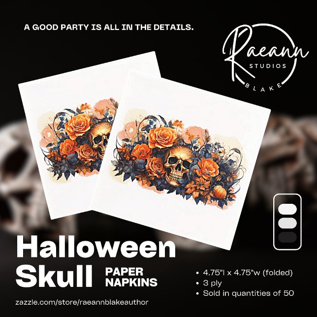 Serviette En Papier Peur Halloween papier crâne serviettes (Créateur téléchargé)