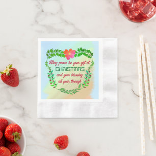 SERVIETTE EN PAPIER PEUT-ÊTRE QUE LA PAIX SOIT VOTRE CADEAU À NOËL