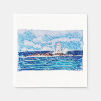 Serviette En Papier Phare en bleu