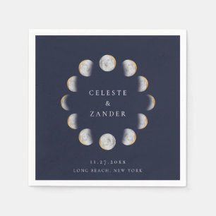 Serviette En Papier Phases de lune dorée
