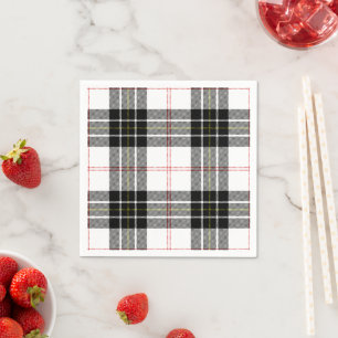 Serviette En Papier Pherson tartan noir blanc plaid