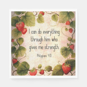 Serviette En Papier Philippiens 4:13 Verset de la Bible sur un design