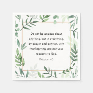 Serviette En Papier Philippiens 4:6, Verse biblique,