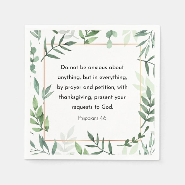 Serviette En Papier Philippiens 4:6, Verse biblique, (Devant)