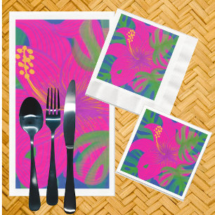 Serviette En Papier Philodendron Hibiscus Tropical