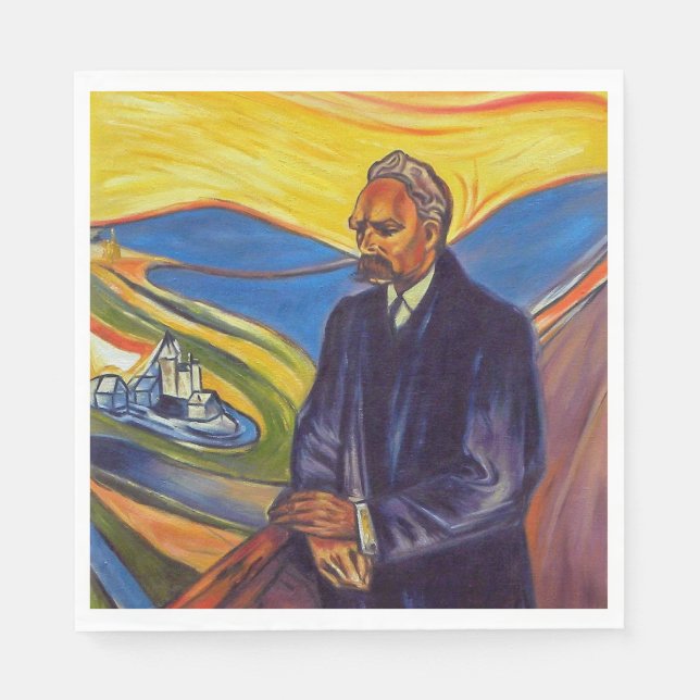 Serviette En Papier Philosophe Friedrich Nietzsche (par Edvard Munch) (Devant)