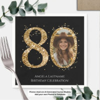 Photo Anniversaire 80 Ans Paillettes Or Adulte
