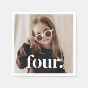 Serviette En Papier Photo d'anniversaire 4 ans - quatre