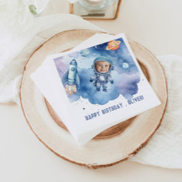 Serviette En Papier Photo d'anniversaire de l'astronaute spatial