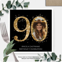 Photo de 90e anniversaire en paillettes dorées Adu
