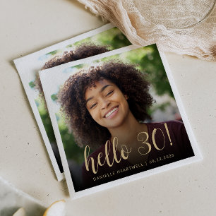 Serviette En Papier Photo de fête d'anniversaire 30 Trentième