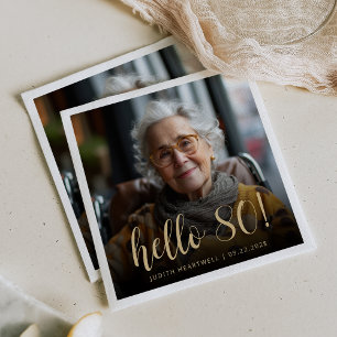 Serviette En Papier Photo de fête d'anniversaire 80 quatre-vingtième a