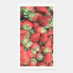 Serviette En Papier Photo de fraises rouges juteuses