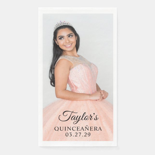 Serviette En Papier Photo de la robe Quinceanera (Devant)