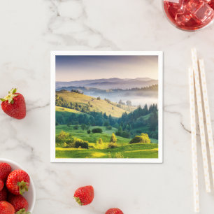 Serviette En Papier Photo de paysage naturel de collines ondoyantes