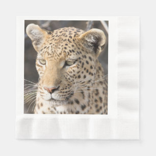 Serviette En Papier Photo de portrait léopard