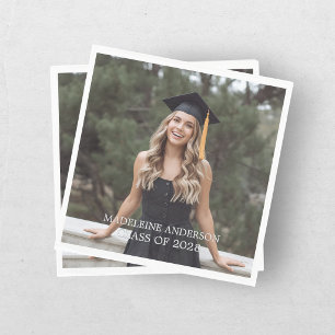 Serviette En Papier Photo de remise de diplôme en typographie moderne