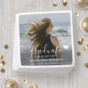 Serviette En Papier Photo de remise des diplômes & Année de promotion 