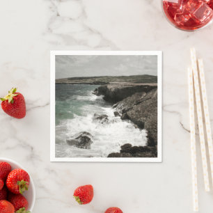 Serviette En Papier Photo de vagues déferlantes