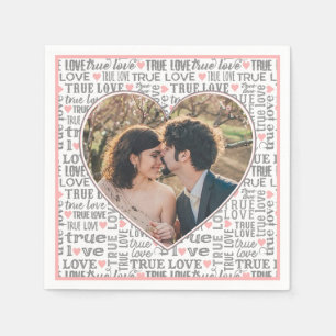 Serviette En Papier Photo en forme de cœur Amour Vrai Saint-Valentin o