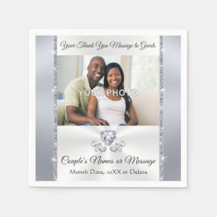 Serviette En Papier Photo et cocktail Mariage personnalisé serviettes
